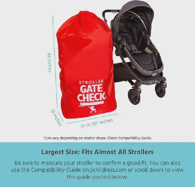 Gate Check Bag for Single & Double Strollers - Stroller Bag for Airplane