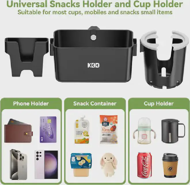 Pet Stroller Cup Holder with Snack Tray